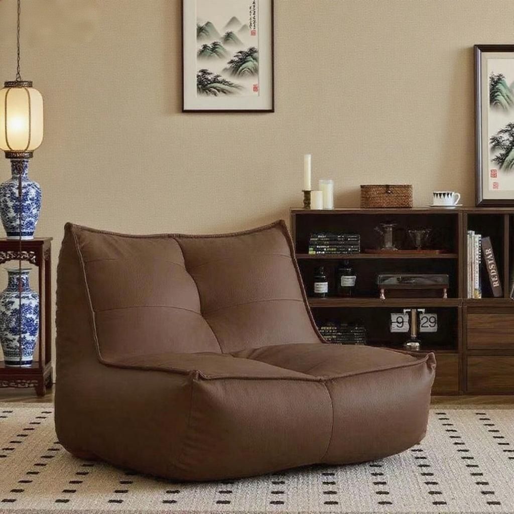 Orvena Lazy Sofa Single Sofa Chair for Small Apartment Bedroom Living Room Balcony
