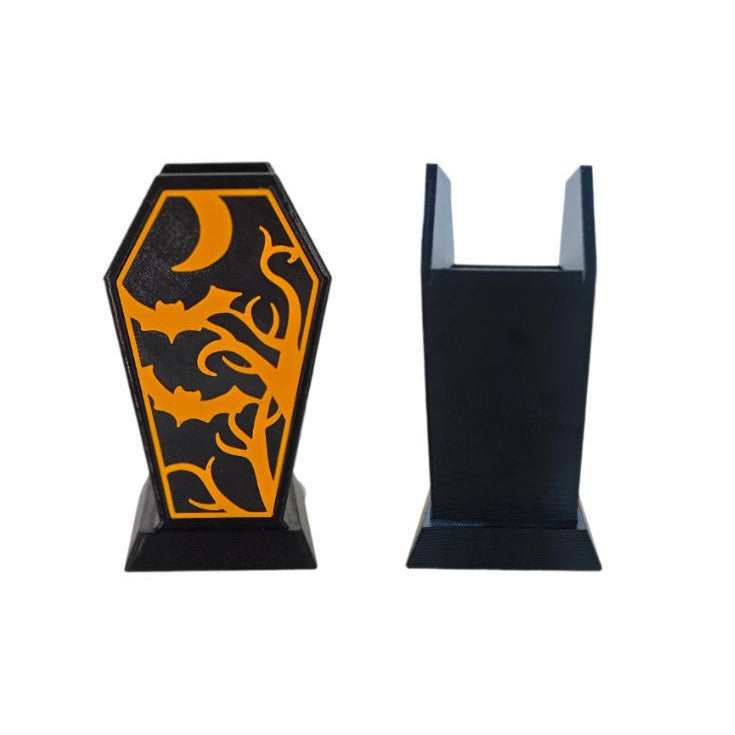 Orvena Cross-Border Gothic Coffin-Shaped Spider Web Makeup Brush Holder Bedroom Dresser Decoration Ornaments Creative Ornaments