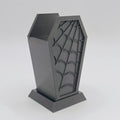 Orvena Cross-Border Gothic Coffin-Shaped Spider Web Makeup Brush Holder Bedroom Dresser Decoration Ornaments Creative Ornaments