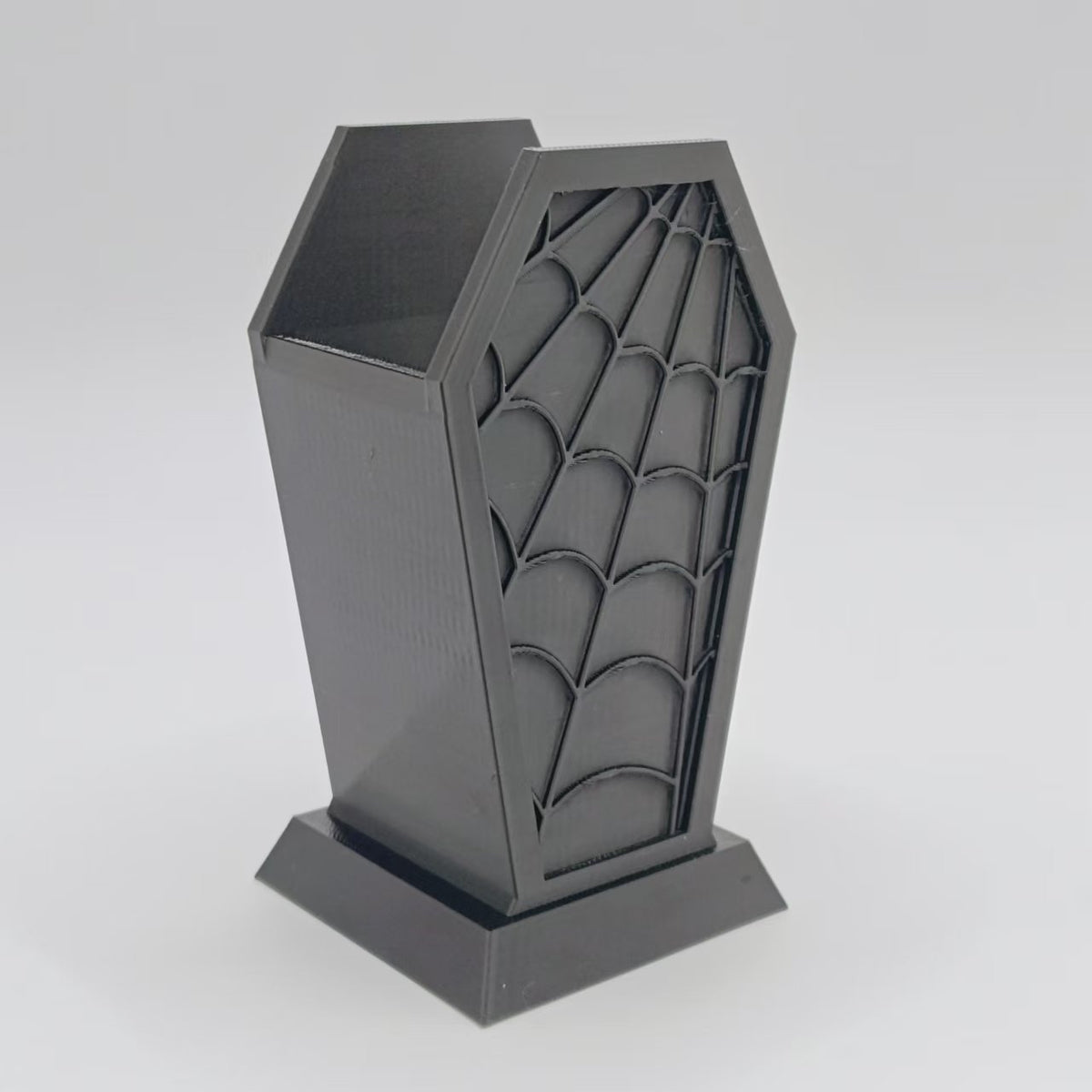 Orvena Cross-Border Gothic Coffin-Shaped Spider Web Makeup Brush Holder Bedroom Dresser Decoration Ornaments Creative Ornaments