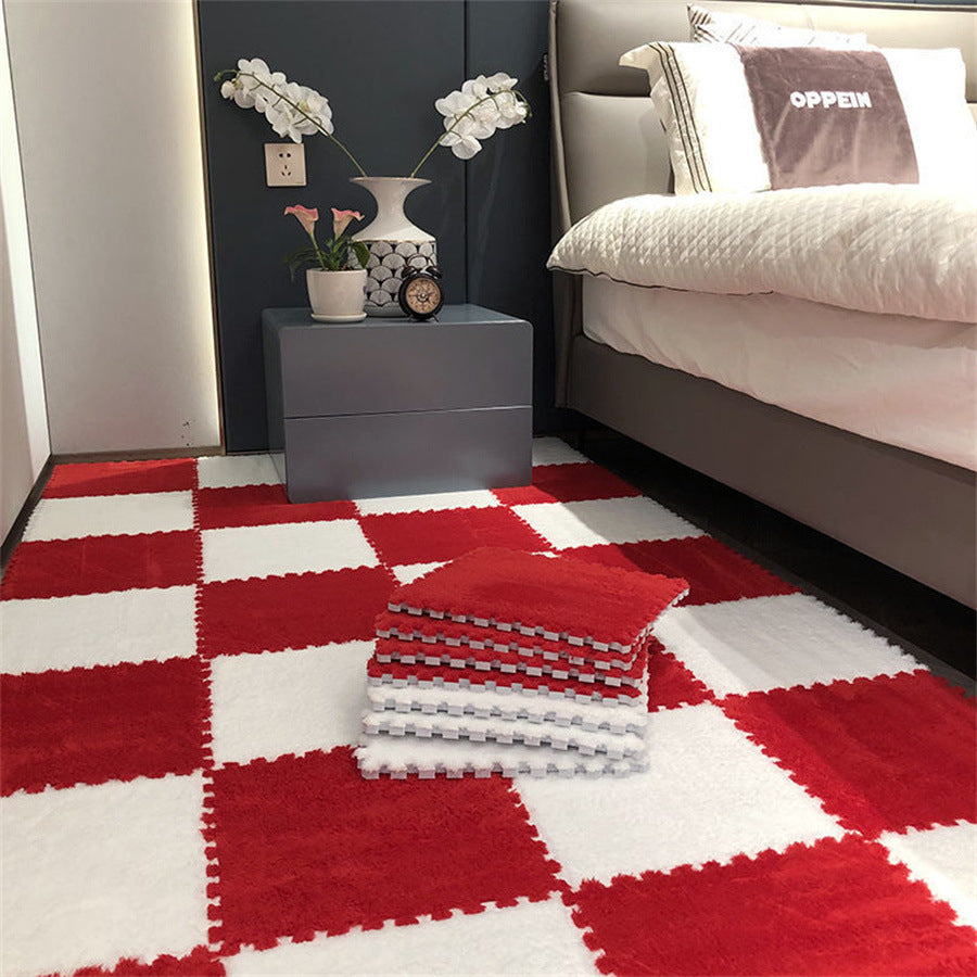 Orvena Square Splicing Carpet Mat for Living Room and Bedroom