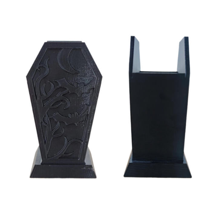 Orvena Cross-Border Gothic Coffin-Shaped Spider Web Makeup Brush Holder Bedroom Dresser Decoration Ornaments Creative Ornaments
