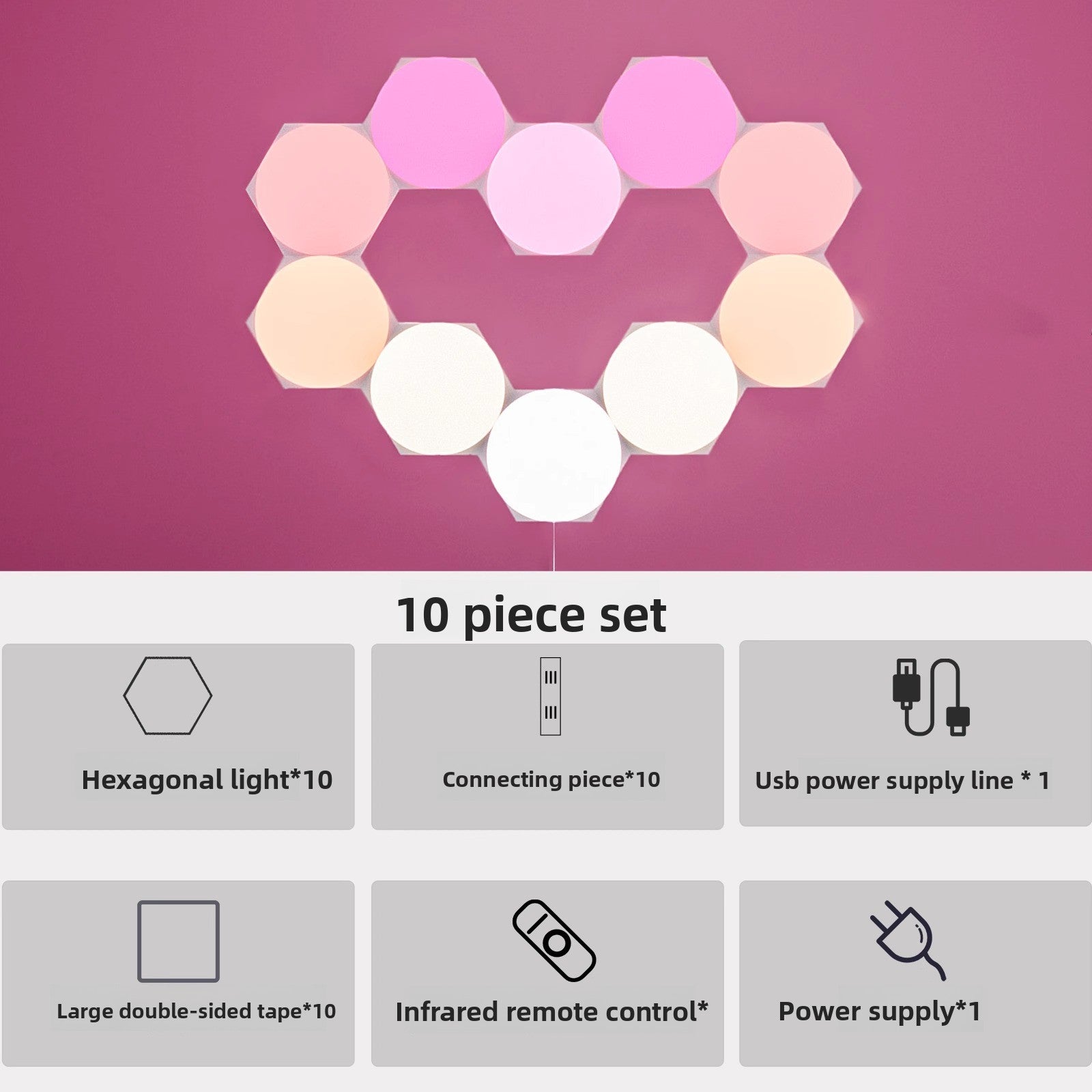 Smart Hexagonal RGB LED Panels with App Control