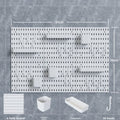 Modular Perforated Wall Storage Organizer with Hooks and Boxes