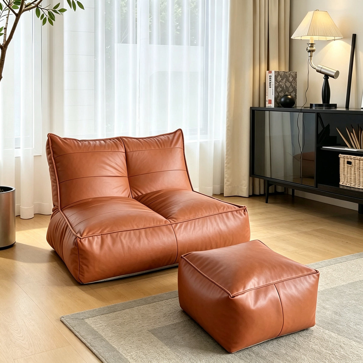 Orvena Vintage Lazy Sofa Single Seat for Living Room Balcony