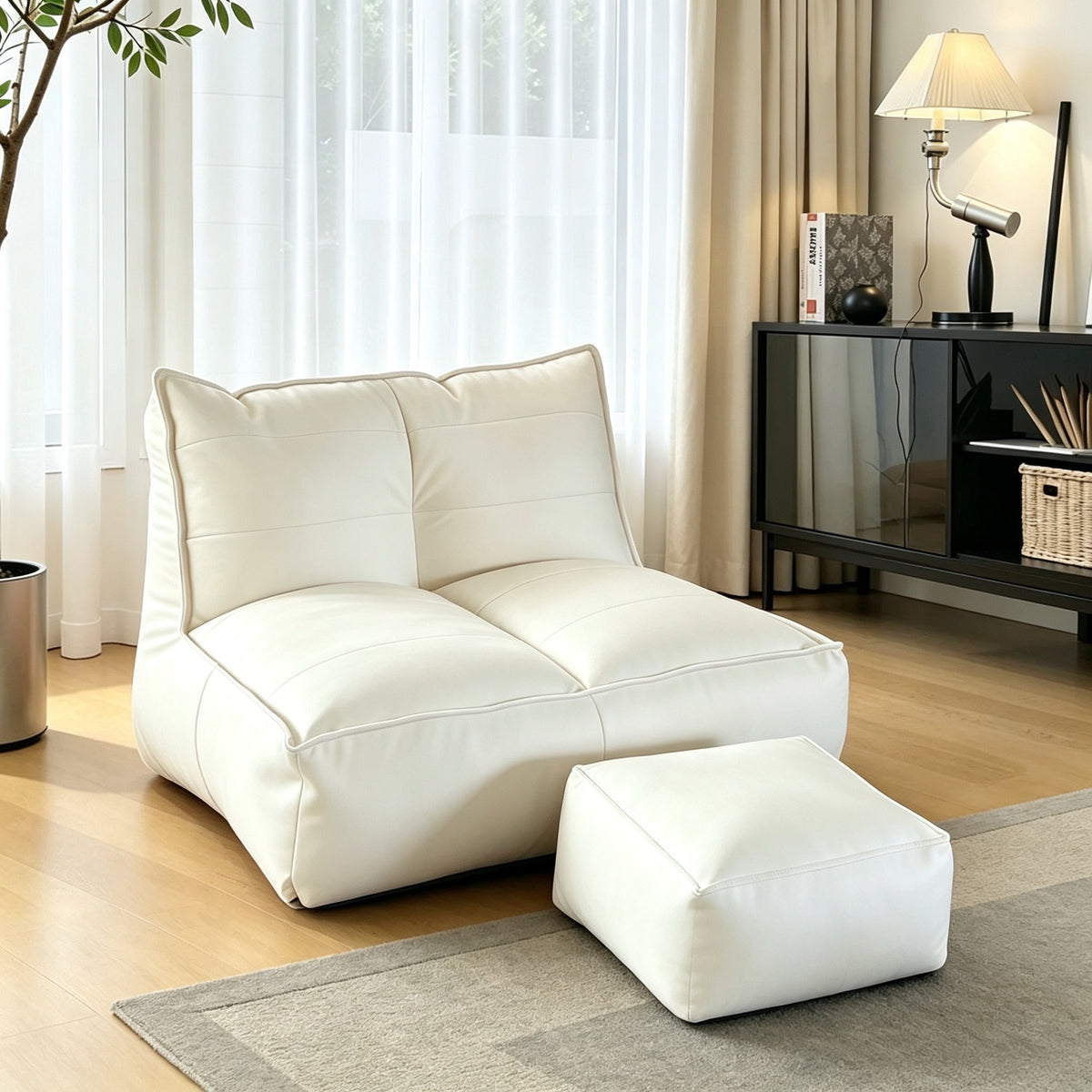 Orvena Vintage Lazy Sofa Single Seat for Living Room Balcony