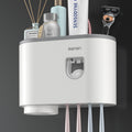 Orvena Wall-Mounted Toothbrush Cup Holder with Mouthwash Cup and Toothpaste Dispenser